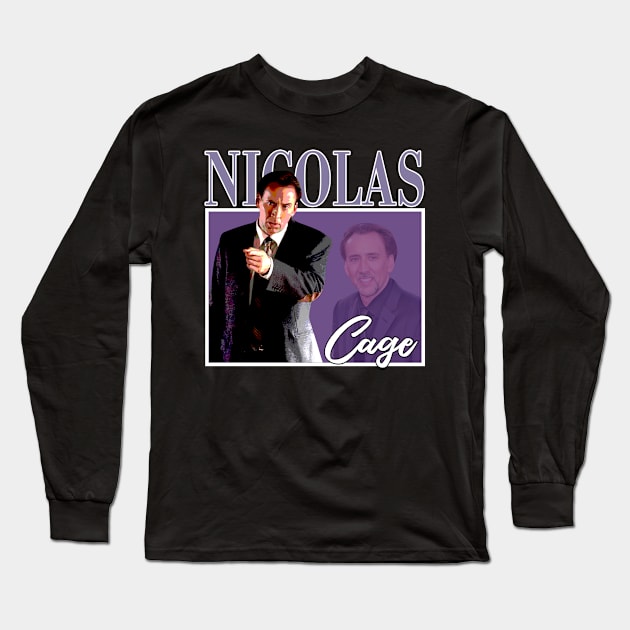 Through The Lens Of Cage Exploring The World Of Nicolas's Acting Long Sleeve T-Shirt by Silly Picture